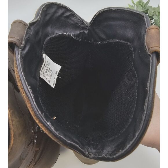 Sante Fe Western Boots Womens 11M Distressed Leather Rhinestone Cowgirl Festival - Picture 11 of 13